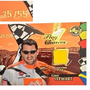 Rare Tony Stewart Nascar Trading Card Wheels Numbered Race Flag Chasers 2005